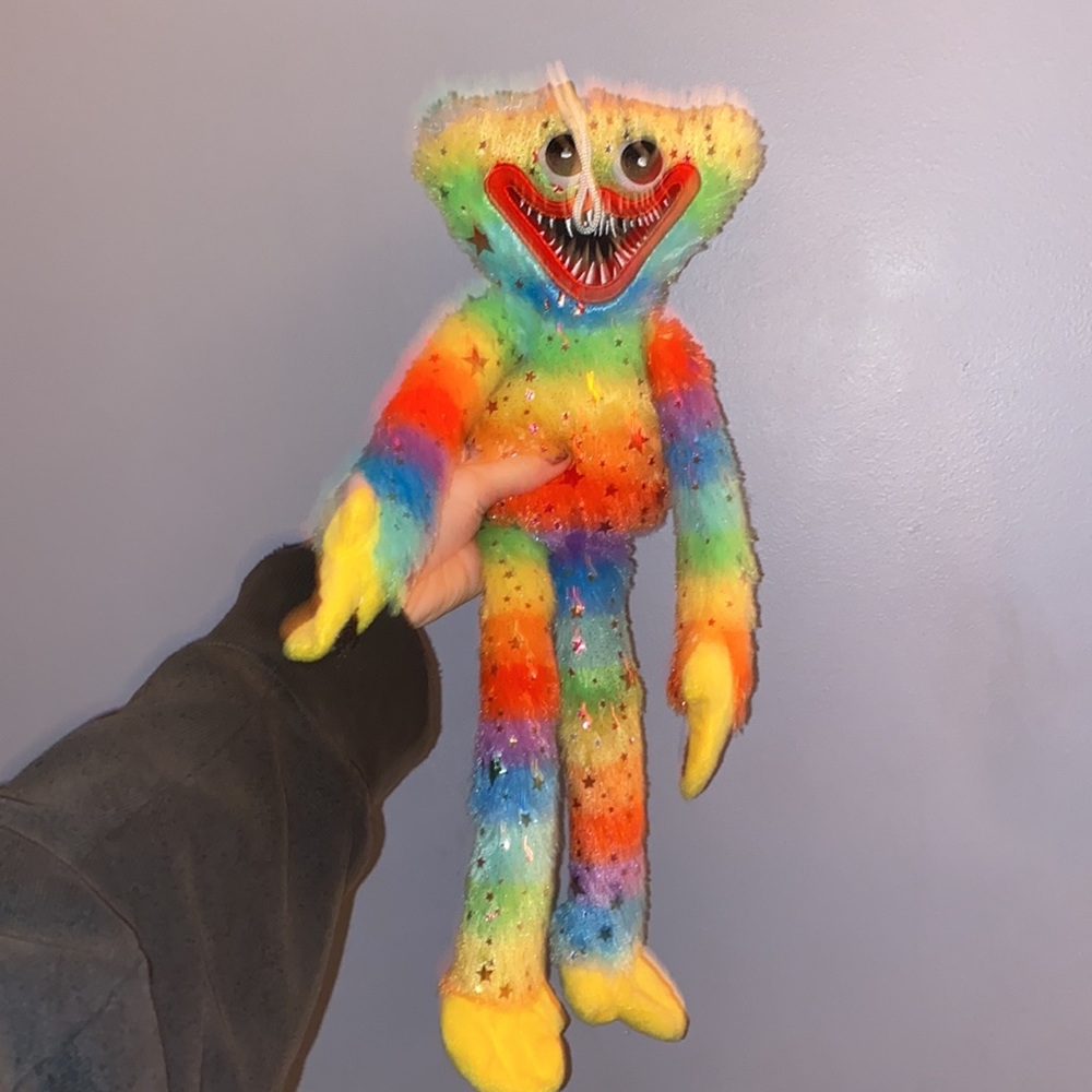 Huggy Wuggy neon rainbow plush